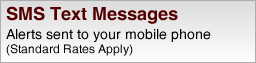 Alerts sent to your mobile phone